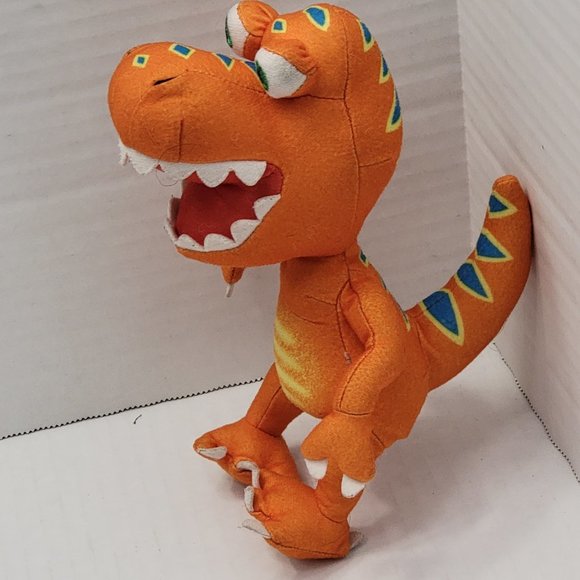 Jim Henson Orange Plush Dinosaur Train Buddy T Rex Toy 8" - Picture 3 of 13